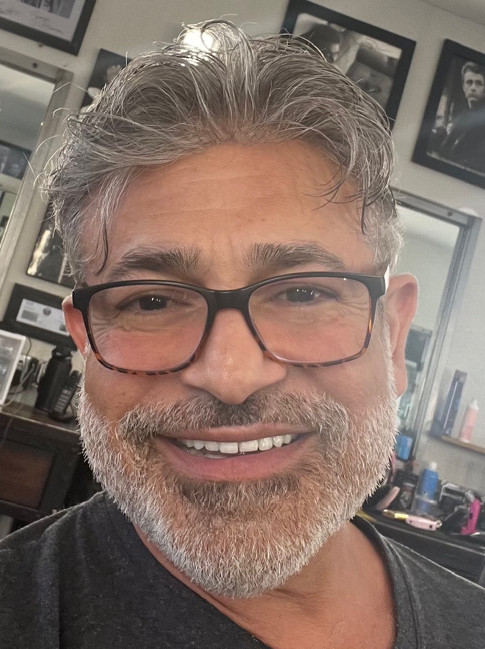 Men's styled haircut and beard grooming by Lauren